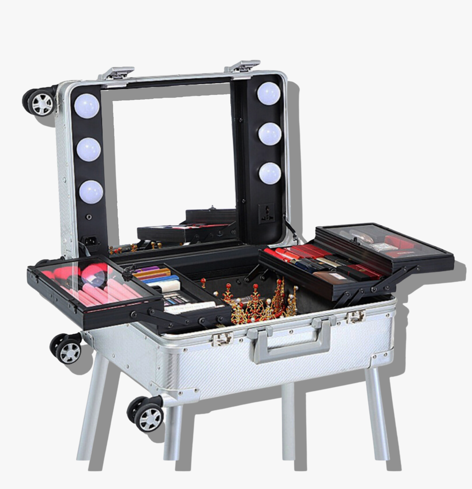 Rolling Artist Station w/ LED Lighted Mirror - Holly Doss Official