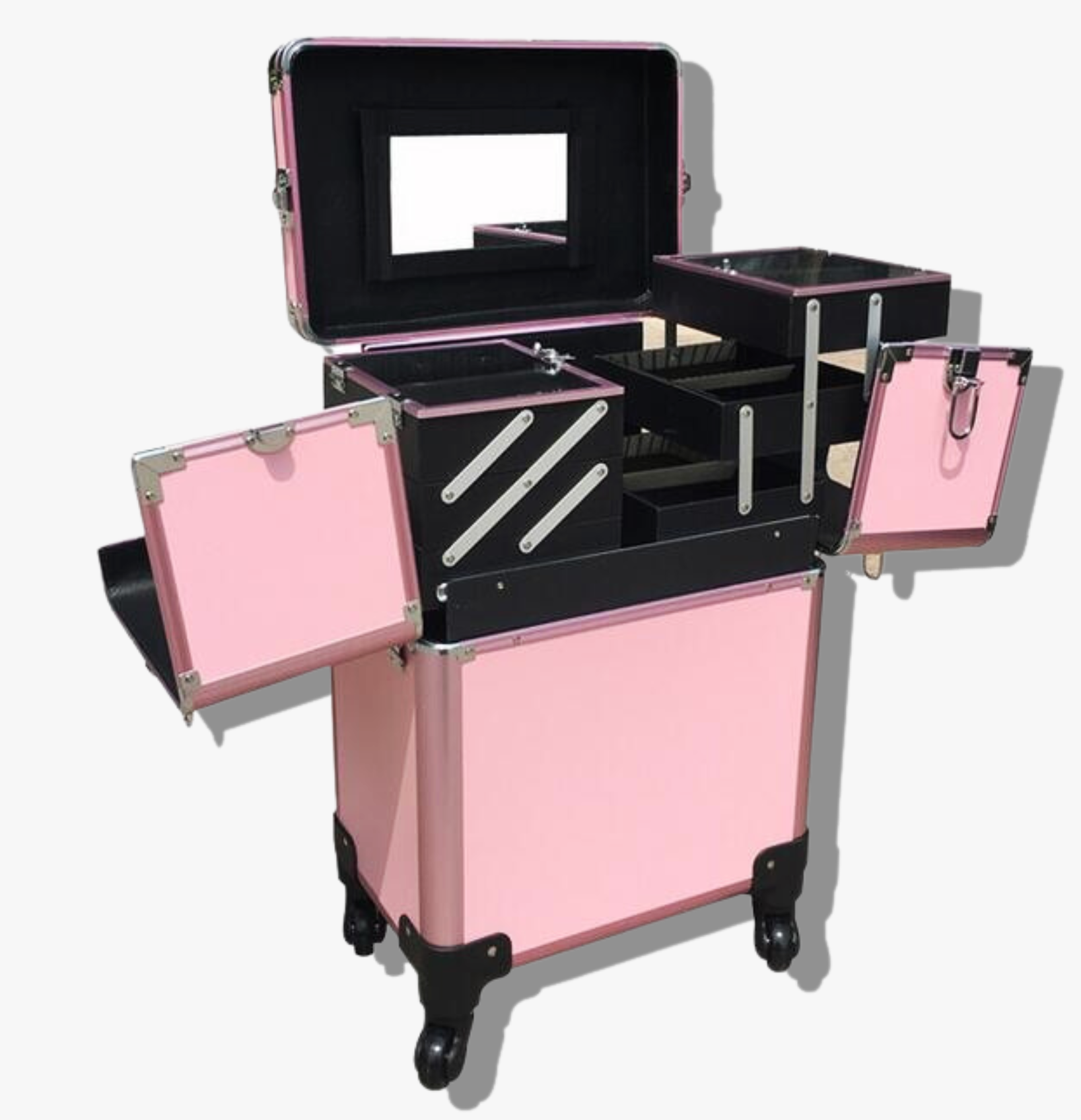 Rolling Expandable Makeup Trolly Case w/ Mirror *Matte - Holly Doss Official